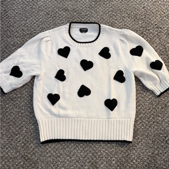 Kate Spade Black and White Heart Sweater - Picture 2 of 6